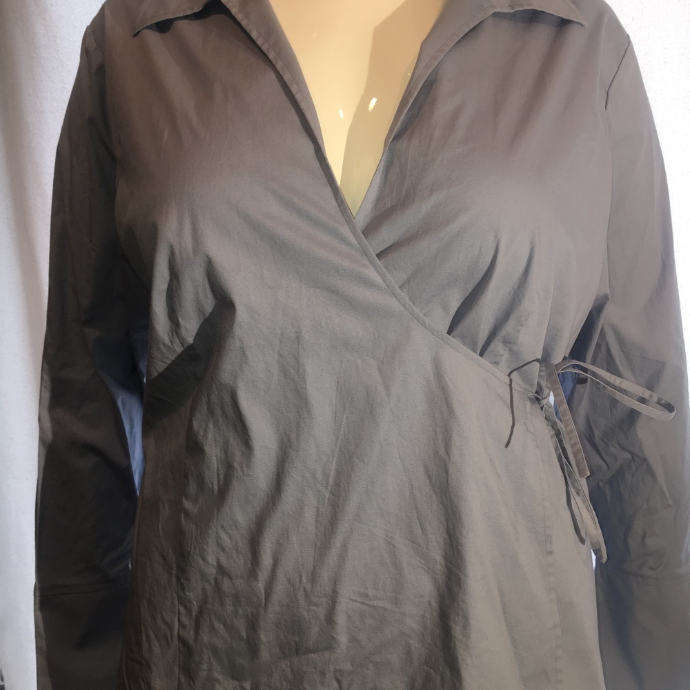 Christine Alt Wrap Blouse with Ties 20W Blue NWT